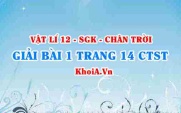Bài 1 trang 14 Vật lí 12 Chân trời Sáng tạo
